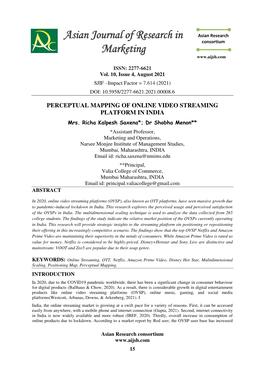 Asian Journal of Research in Marketing