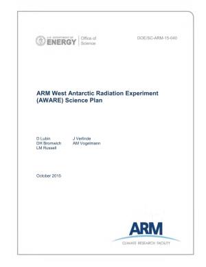 ARM West Antarctic Radiation Experiment (AWARE) Science Plan