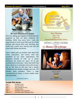 2011 May HTMA Newsletter.Pdf