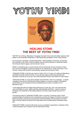 Healing Stone the Best of Yothu Yindi