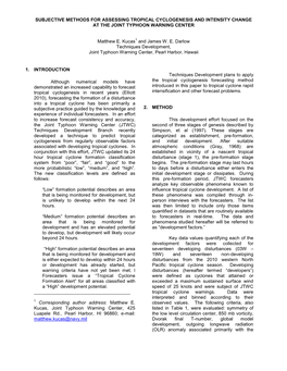 Subjective Methods for Assessing Tropical Cyclogenesis and Intensity Change at the Joint Typhoon Warning Center