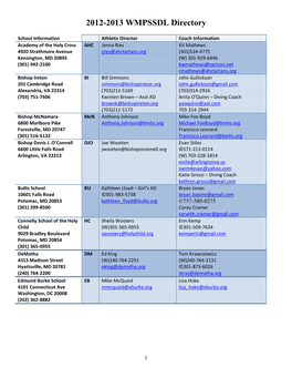 2012-2013 WMPSSDL Directory