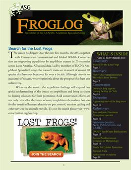 FROGLOG Edi- to Publish a Synopsis in FROGLOG