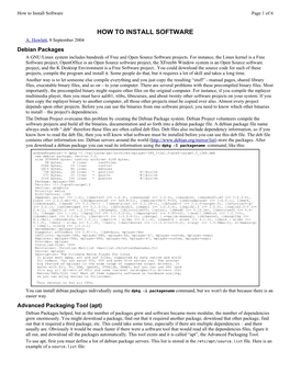 How to Install Software Page 1 of 6