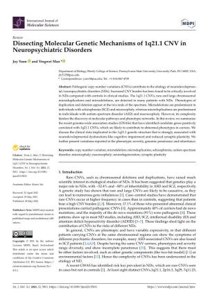 Dissecting Molecular Genetic Mechanisms of 1Q21.1 CNV in Neuropsychiatric Disorders