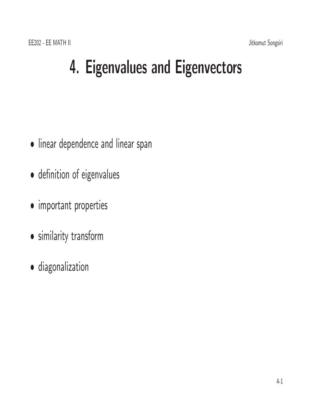 4. Eigenvalues and Eigenvectors