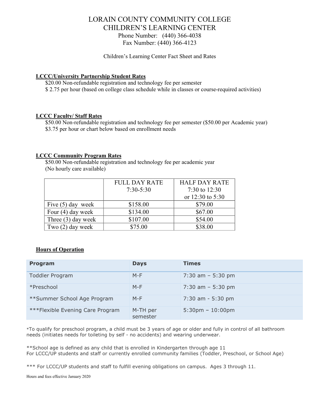 Lccc Ece Lab School