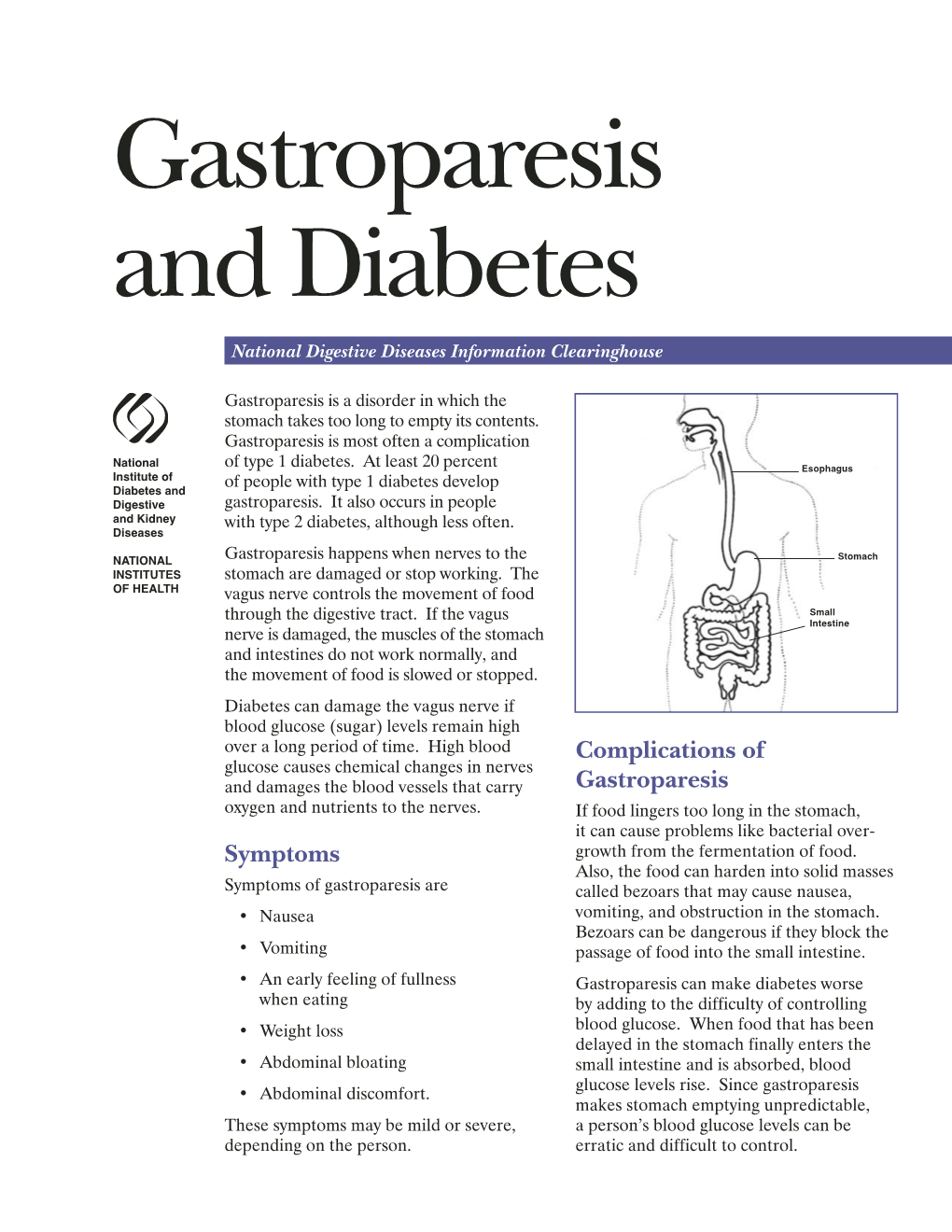 Gastroparesis and Diabetes