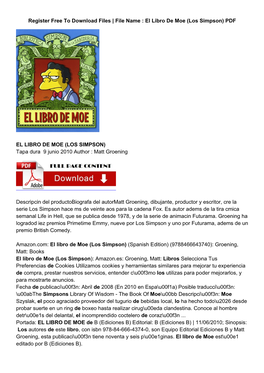 [43B]? Download Gratis El Libro De Moe (Los