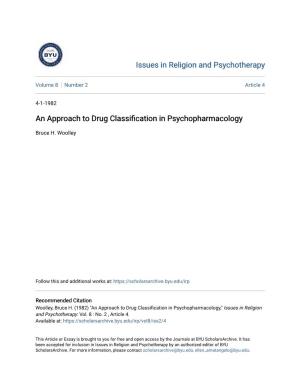 An Approach to Drug Classification in Psychopharmacology