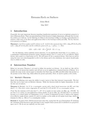 Riemann-Roch on Surfaces
