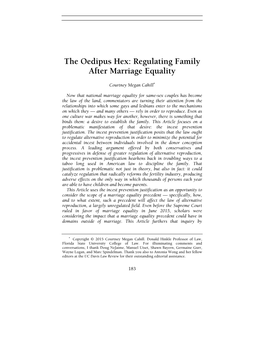 The Oedipus Hex: Regulating Family After Marriage Equality