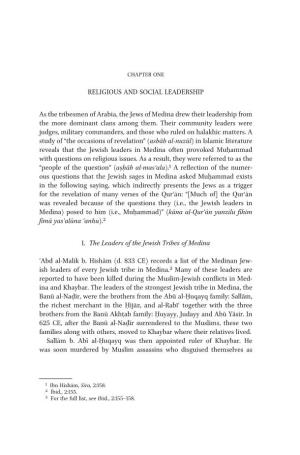 Religious and Social Leadership As the Tribesmen of Arabia, the Jews Of