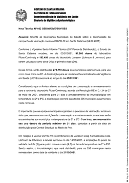 Nota Técnica Nº 032 GEDIM/DIVE/SUV/SES
