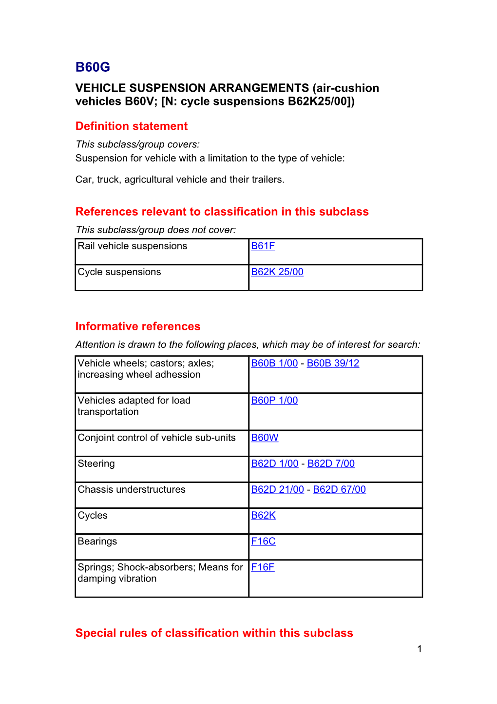 VEHICLE SUSPENSION ARRANGEMENTS (Air-Cushion Vehicles B60V; [N: Cycle Suspensions B62K25/00])