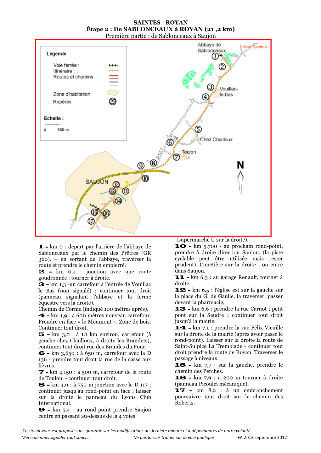 (21 ,2 Km) Première Partie : De Sablonceaux À Saujon