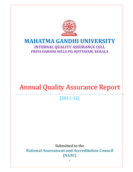 Annual Quality Assurance Report 2011-12