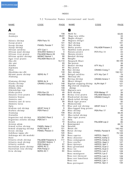 5.2 Vernacular Names (International and Local)