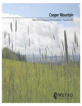 Cooper Mountain Master Plan & Management Recommendations - November 2005 Cooper Mountain Master Plan & Management Recommendations