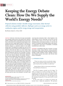 Keeping the Energy Debate Clean: How Do