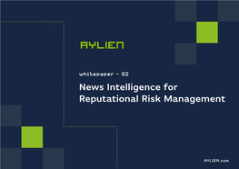 News Intelligence for Reputational Risk Management