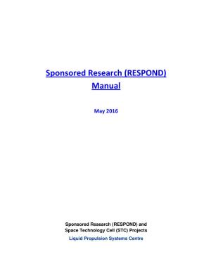 Sponsored Research (RESPOND) Manual