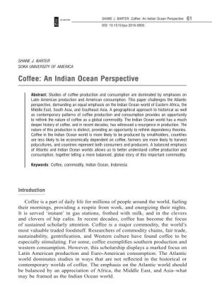 Coffee: an Indian Ocean Perspective 61 DOI: 10.1515/Ijas-2016-0005