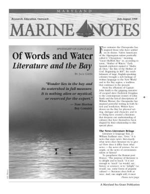 Of Words and Water Literature and the Bay (On Literature and The