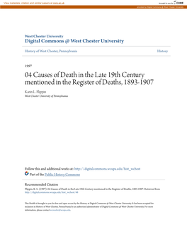 04 Causes of Death in the Late 19Th Century Mentioned in the Register of Deaths, 1893-1907 Karin L