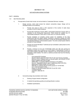 27 11 00 Data Network Wiring Systems Rev 06032014