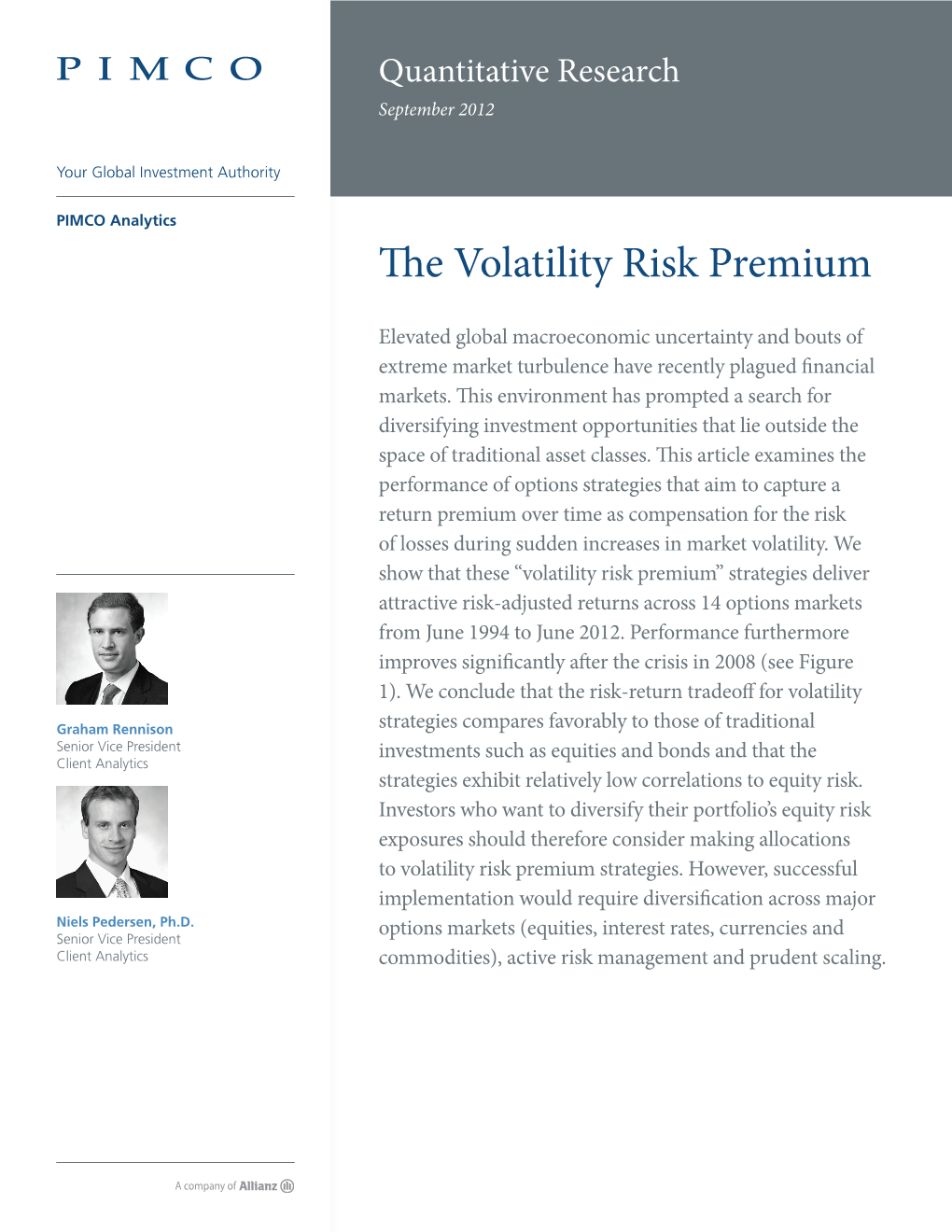 The Volatility Risk Premium