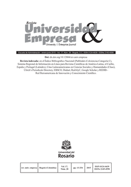 Universidad Empresa University & Enterprise Journal & Escuela De Administración - Enero-Junio 2015 - Vol