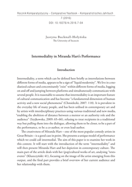 Intermediality in Miranda Hart's Performance