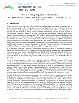 Guidance for Hydrogeologic Groundwater Flow Modeling at Mine Sites