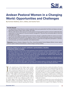 Andean Pastoral Women in a Changing World: Opportunities and Challenges by Corinne Valdivia, Jere L