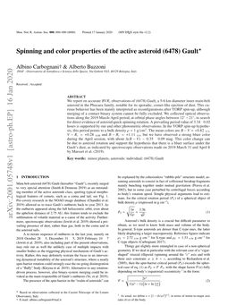 Spinning and Color Properties of the Active Asteroid (6478) Gault