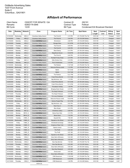 Affidavit of Performance