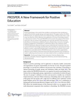 PROSPER: a New Framework for Positive Education