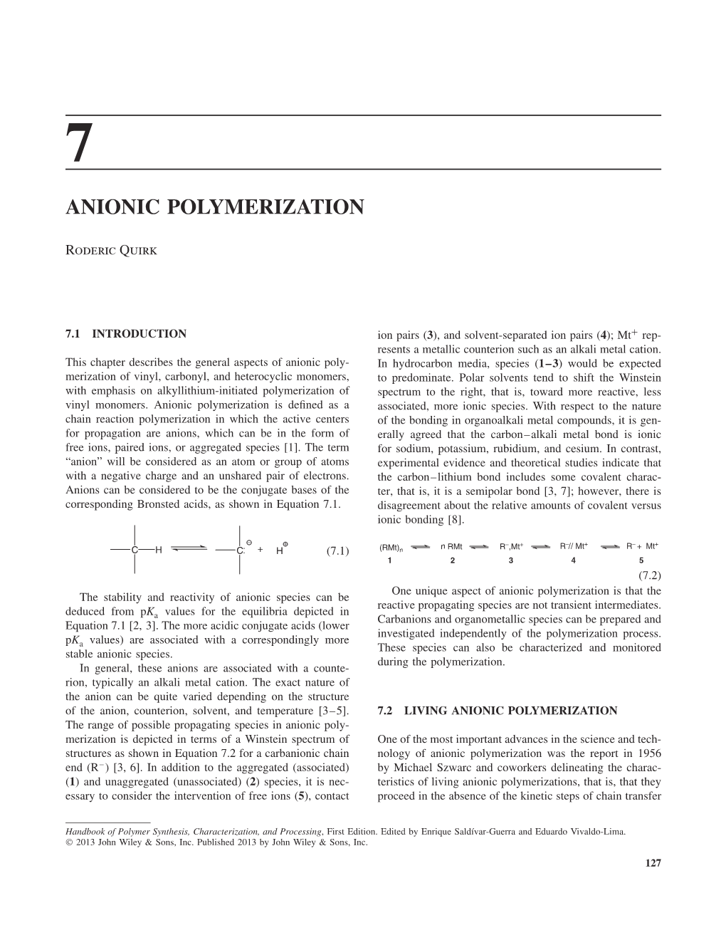 Anionic Polymerization