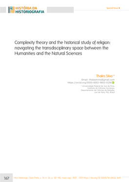 Complexity Theory and the Historical Study of Religion: Navigating the Transdisciplinary Space Between the Humanities and the Natural Sciences