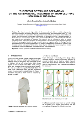 The Effect of Washing Operations on the Antibacterial Treatment of Ihram Clothing Used in Hajj and Umrah