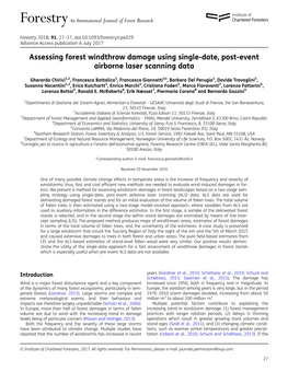 Assessing Forest Windthrow Damage Using Single-Date, Post-Event Airborne Laser Scanning Data