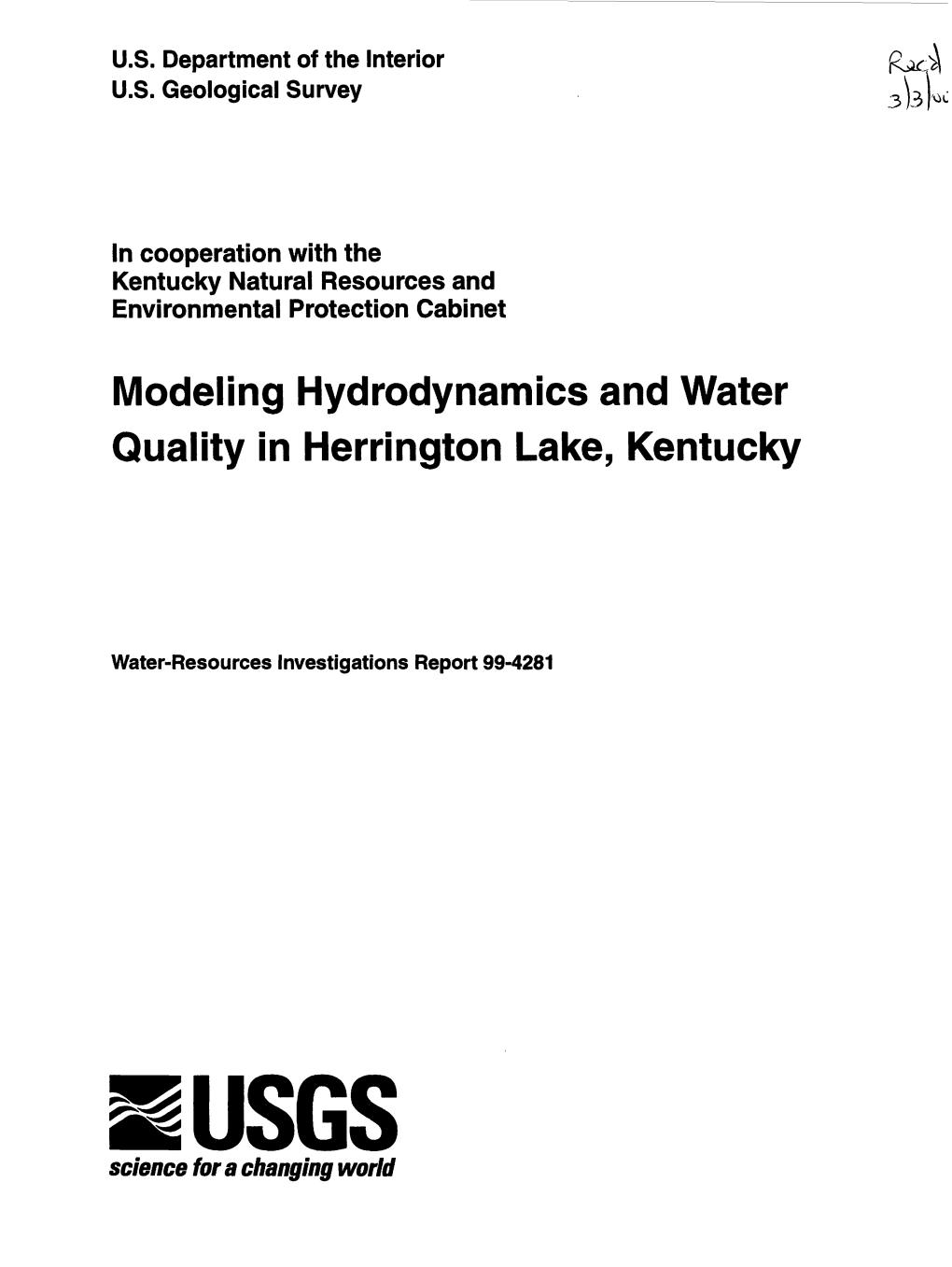 Modeling Hydrodynamics and Water Quality in Herrington Lake, Kentucky