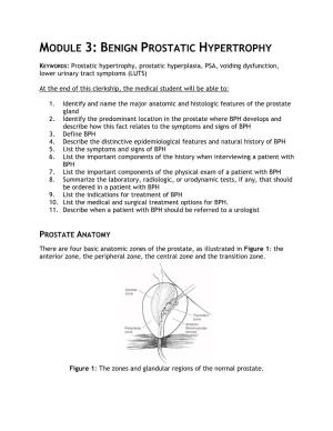 Module 3: Benign Prostatic Hypertrophy