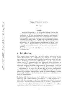 Representable Posets Is Elementary, Though an Inﬁnite Number of Axioms Are Needed