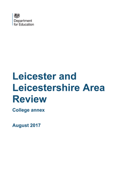Leicester and Leicestershire Area Review: College Annex
