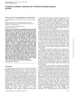 Structural Role of Isolated Extended Strands in Proteins