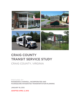 Craig County Transit Service Study Craig County, Virginia
