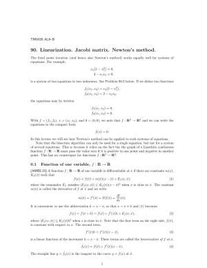 90. Linearization. Jacobi Matrix. Newton's Method