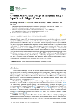 Accurate Analysis and Design of Integrated Single Input Schmitt Trigger Circuits